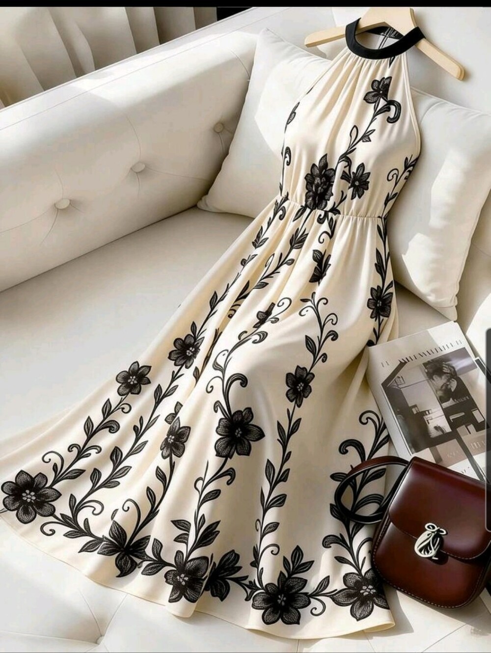 PRICE FIRM ** FLASH SALE ** BRAND NEW ** Elegant Cream Halter Dress